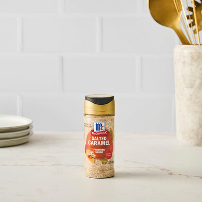 McCormick Finishing Sugar, Salted Caramel Coarse Sugar Blend – No-Heat Required Baking Topping for Family Movie Night Treats