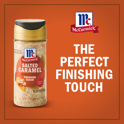 McCormick Finishing Sugar, Salted Caramel Coarse Sugar Blend – No-Heat Required Baking Topping for Family Movie Night Treats