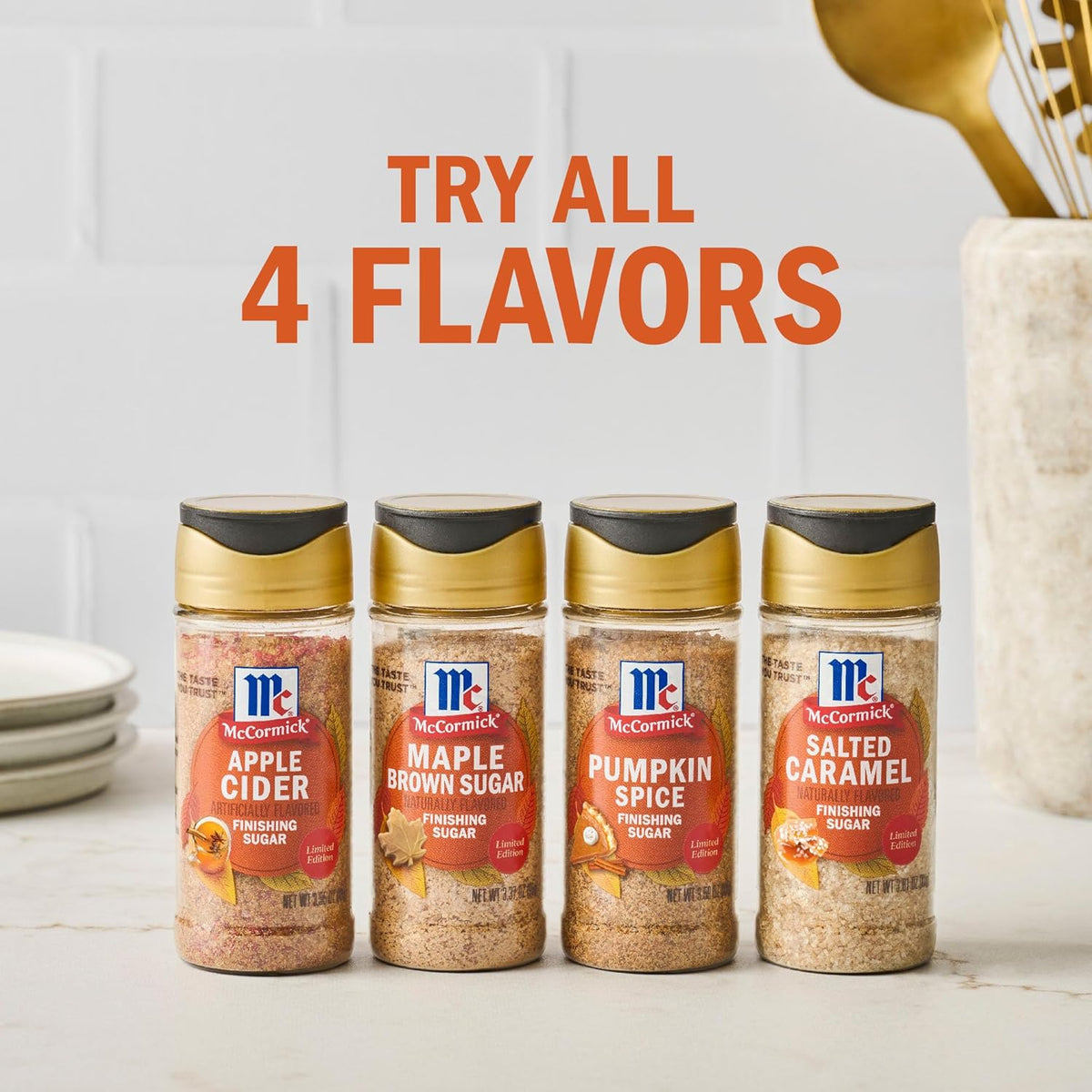 McCormick Finishing Sugar, Salted Caramel Coarse Sugar Blend – No-Heat Required Baking Topping for Family Movie Night Treats