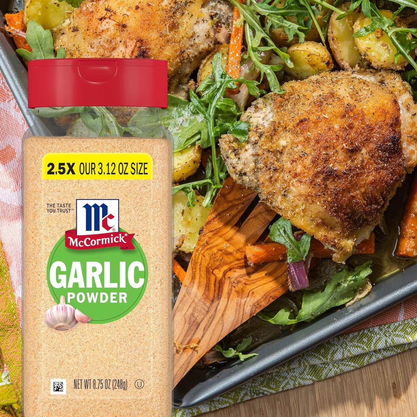 McCormick Garlic Powder – Fine-Texture Seasoning for Speedy Recipe Execution, 8.75 oz