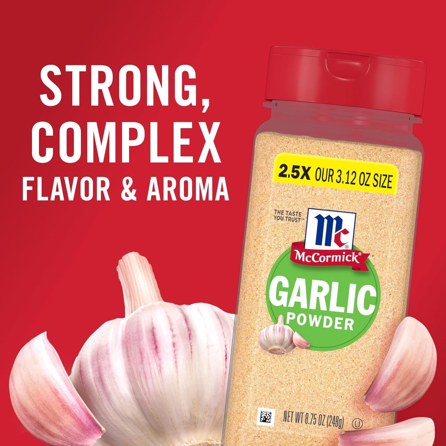 McCormick Garlic Powder – Fine-Texture Seasoning for Speedy Recipe Execution, 8.75 oz