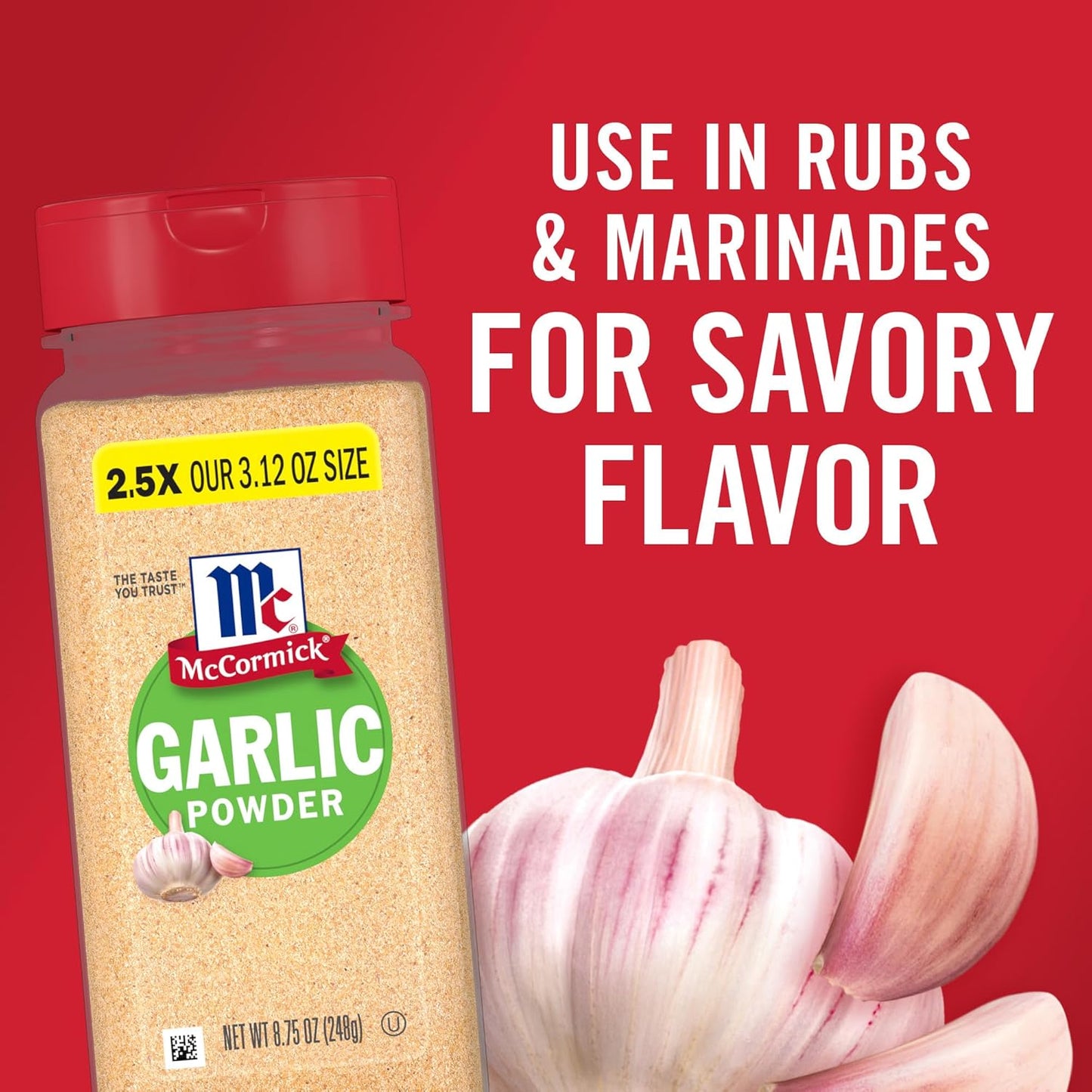 McCormick Garlic Powder – Fine-Texture Seasoning for Speedy Recipe Execution, 8.75 oz
