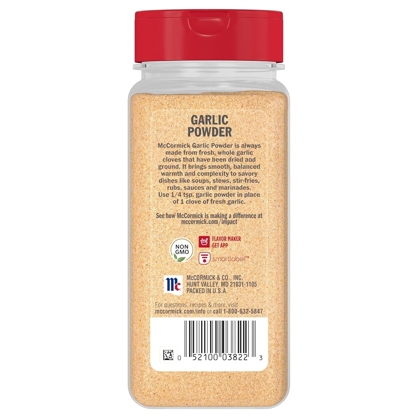 McCormick Garlic Powder – Fine-Texture Seasoning for Speedy Recipe Execution, 8.75 oz