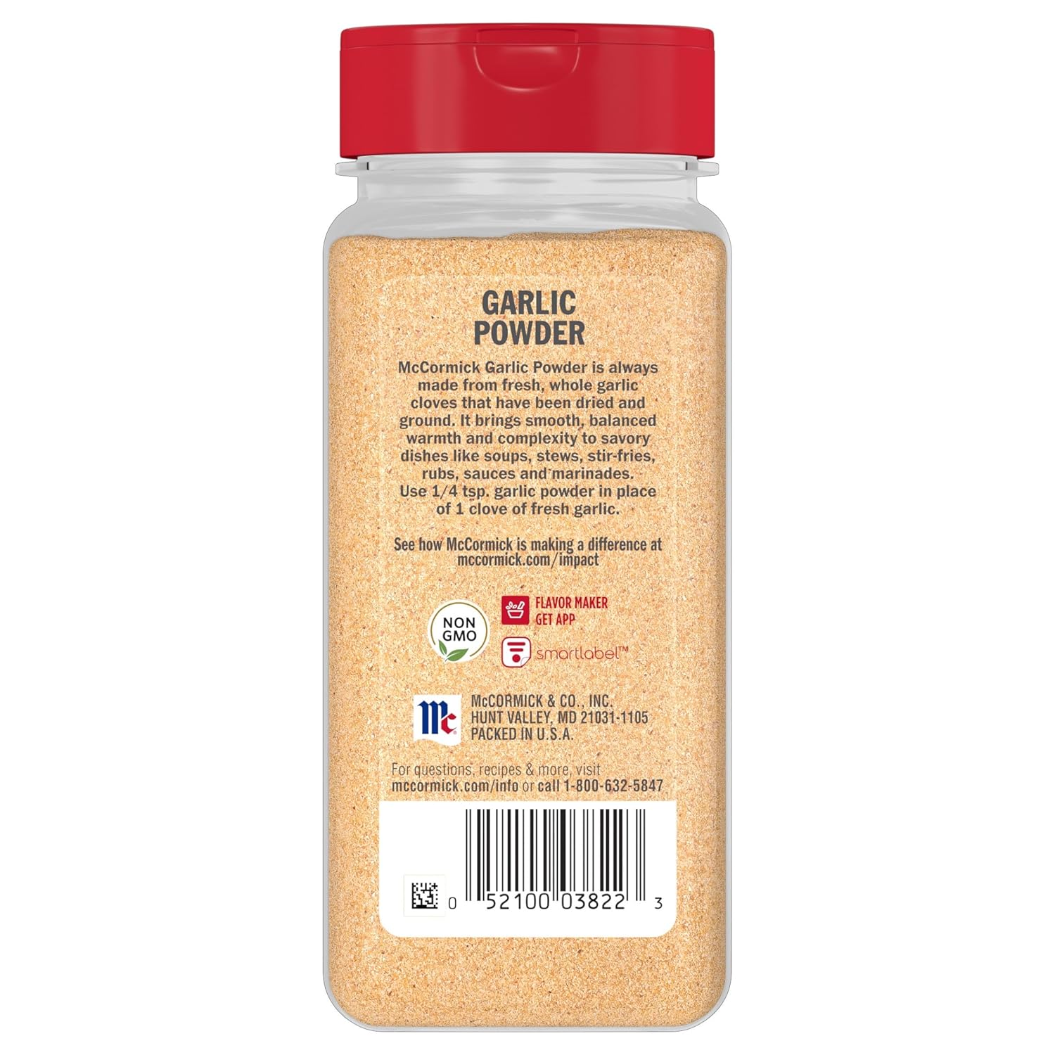 McCormick Garlic Powder – Fine-Texture Seasoning for Speedy Recipe Execution, 8.75 oz