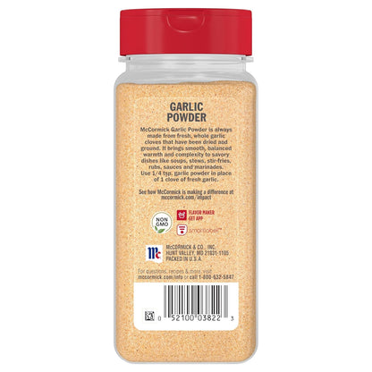 McCormick Garlic Powder – Fine-Texture Seasoning for Speedy Recipe Execution, 8.75 oz