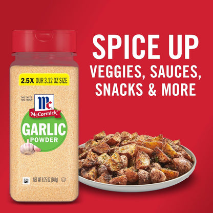 McCormick Garlic Powder – Fine-Texture Seasoning for Speedy Recipe Execution, 8.75 oz