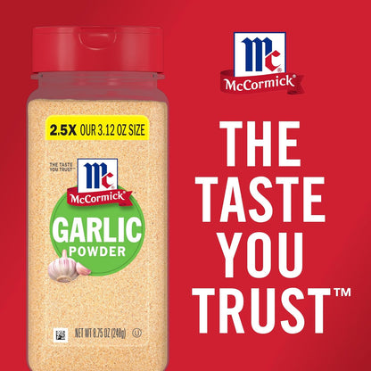 McCormick Garlic Powder – Fine-Texture Seasoning for Speedy Recipe Execution, 8.75 oz