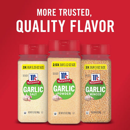 McCormick Garlic Powder – Fine-Texture Seasoning for Speedy Recipe Execution, 8.75 oz