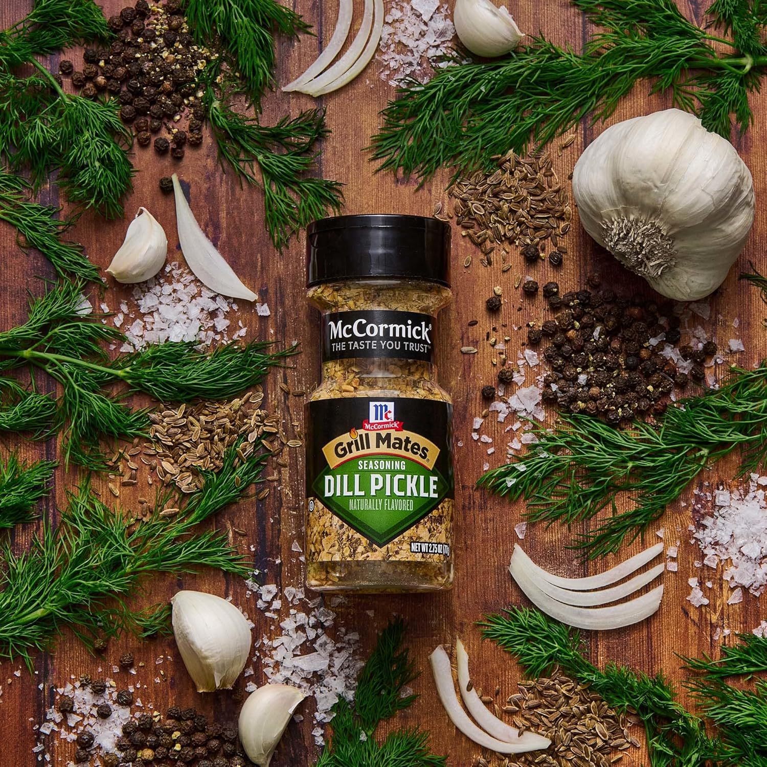 McCormick Grill Mates Dill Pickle Seasoning, 2.75 oz – Holiday Gift for Backyard Grillers, Dips Lovers, and Snack Enthusiasts