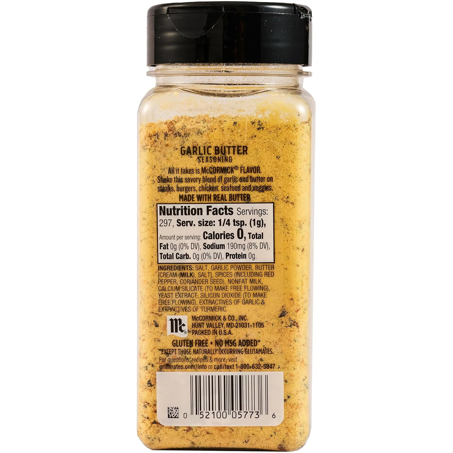 McCormick Grill Mates Garlic Butter Seasoning, Minimal-Ingredient Savory Blend for Clean Everyday Cooking