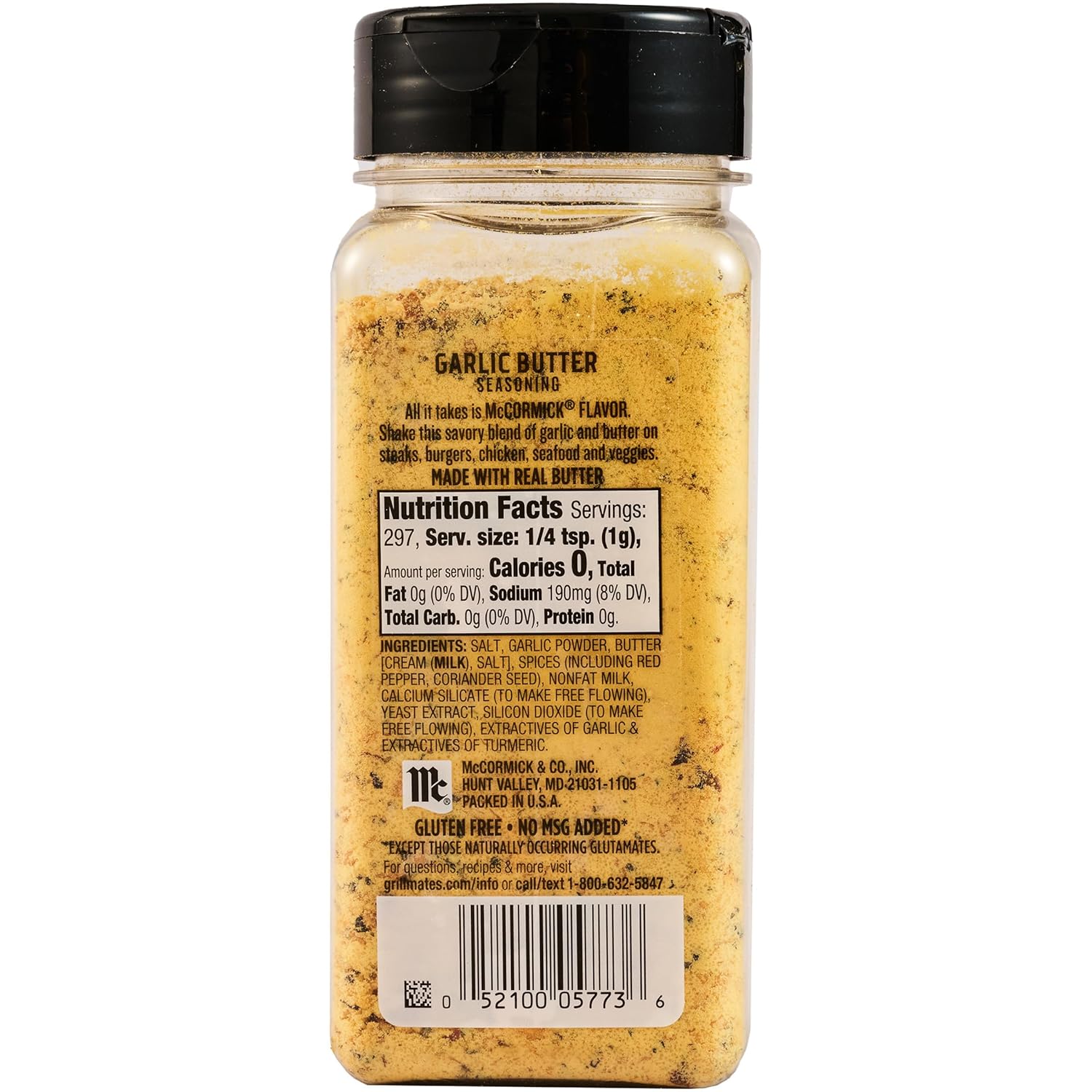 McCormick Grill Mates Garlic Butter Seasoning, Minimal-Ingredient Savory Blend for Clean Everyday Cooking