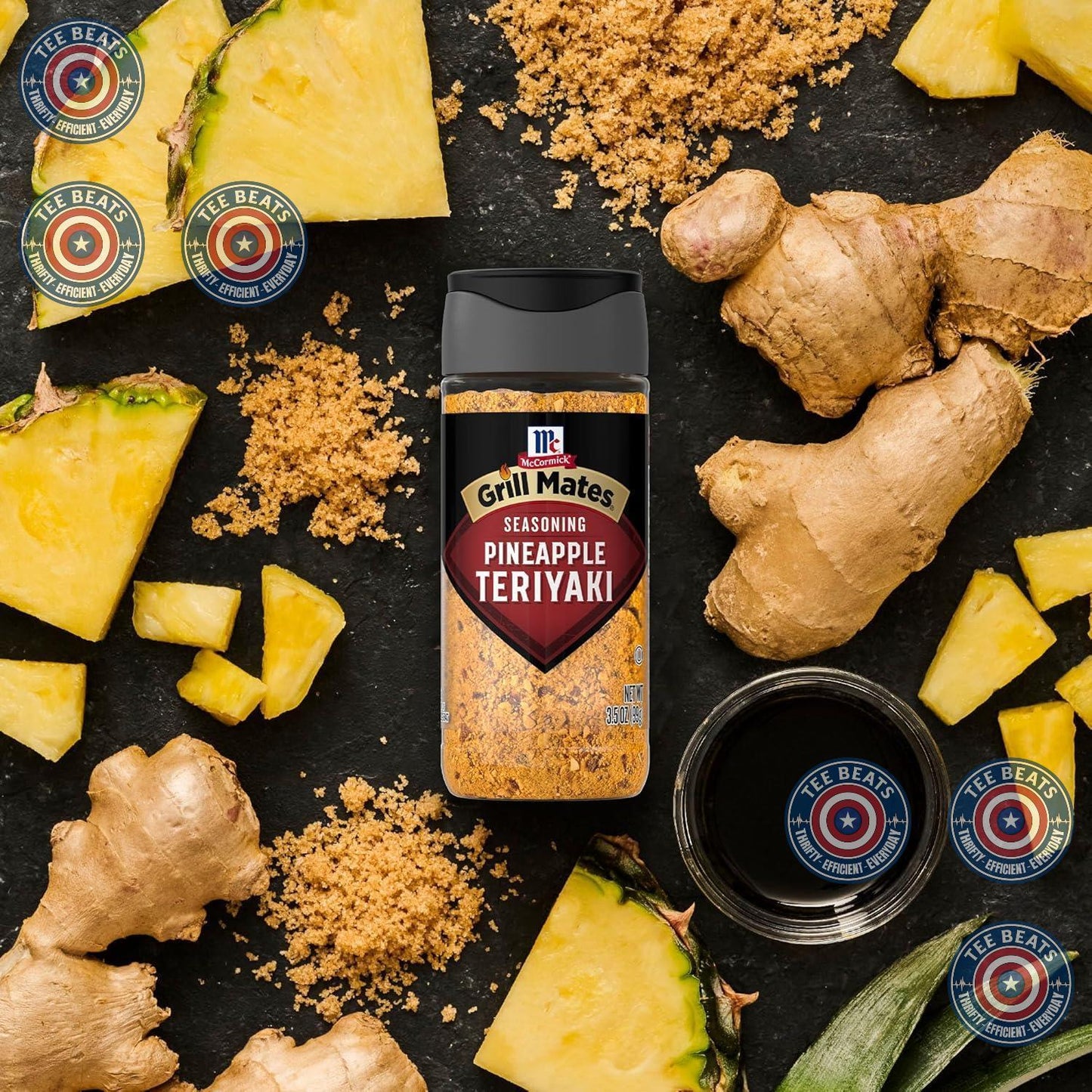 McCormick Grill Mates Pineapple Teriyaki Rub for Busy Home Cooks, No-Marinate Grilling and Broiling Seasoning in 30-Second Prep