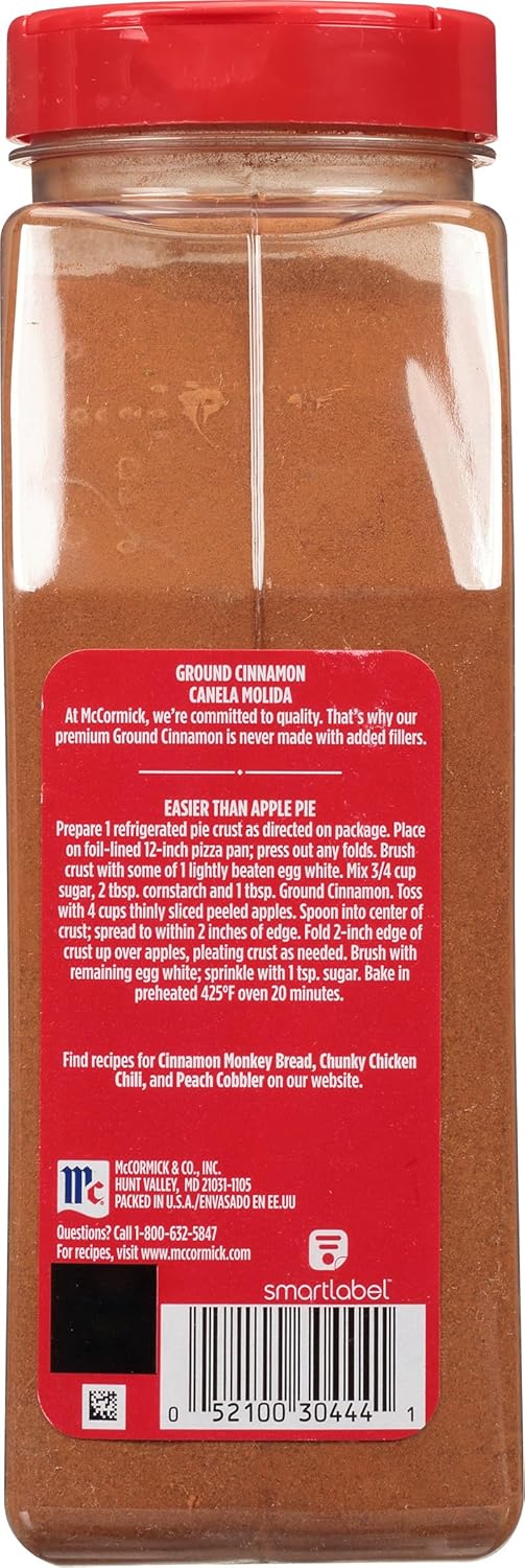 McCormick Ground Cinnamon, 18 oz – Non-GMO Pantry Essential for Healthy Morning Rituals