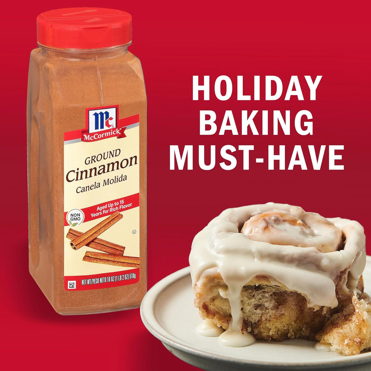 McCormick Ground Cinnamon, 18 oz – Non-GMO Pantry Essential for Healthy Morning Rituals