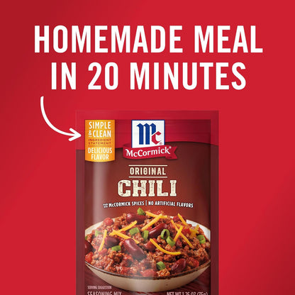 McCormick Original Chili Seasoning Mix for Plant-Based Dinners, Beans-Only Recipe Friendly