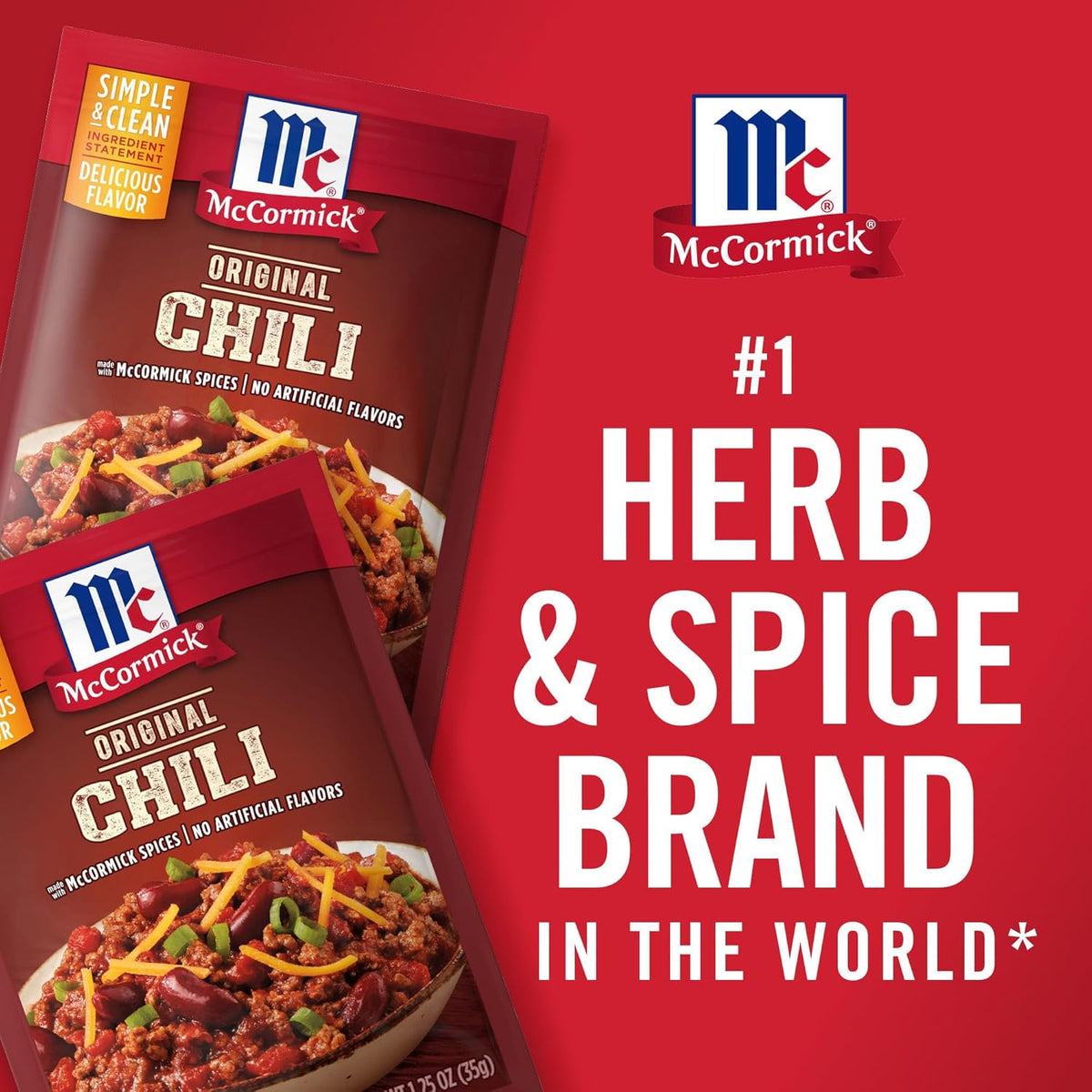 McCormick Original Chili Seasoning Mix for Plant-Based Dinners, Beans-Only Recipe Friendly