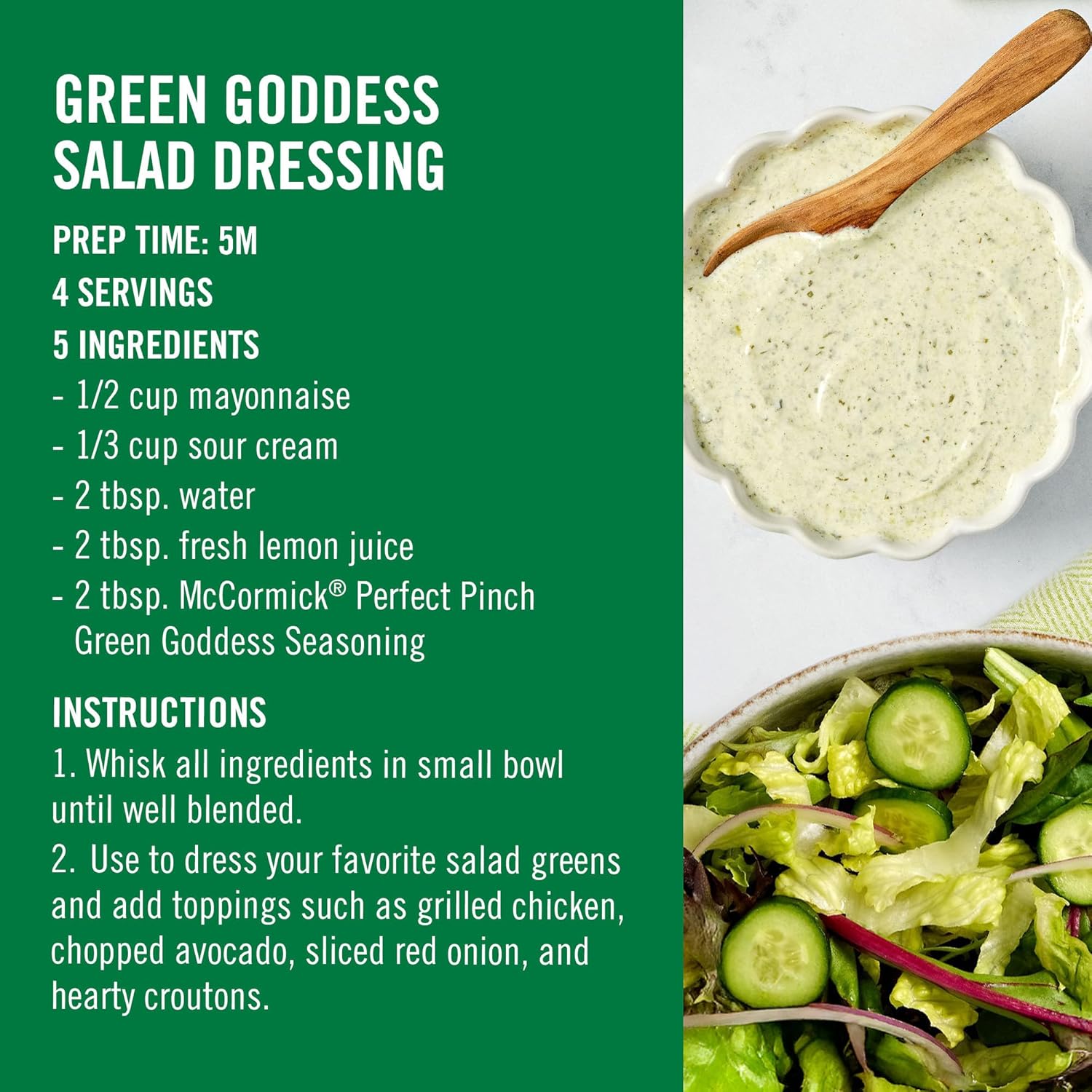McCormick Perfect Pinch Green Goddess – Neutral, Understated Flavor for Intentional Simple Cooking