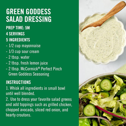 McCormick Perfect Pinch Green Goddess – Neutral, Understated Flavor for Intentional Simple Cooking