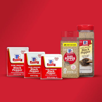 McCormick Pure Ground Black Pepper – 16 oz Shaker for Focused Home Cooks, Streamlined Weeknight Prep
