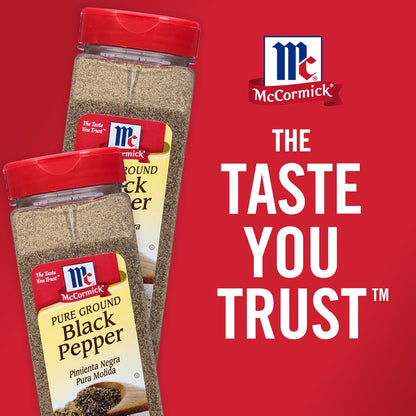 McCormick Pure Ground Black Pepper – 16 oz Shaker for Focused Home Cooks, Streamlined Weeknight Prep