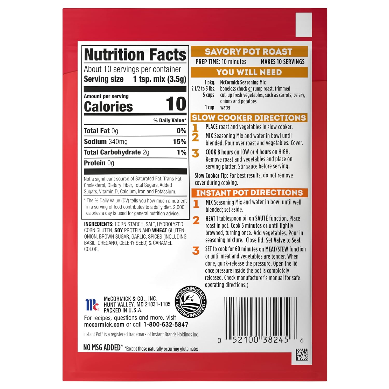 McCormick Savory Pot Roast Mix – Stocking Stuffer and Holiday Hostess Thank-You Pantry Gift
