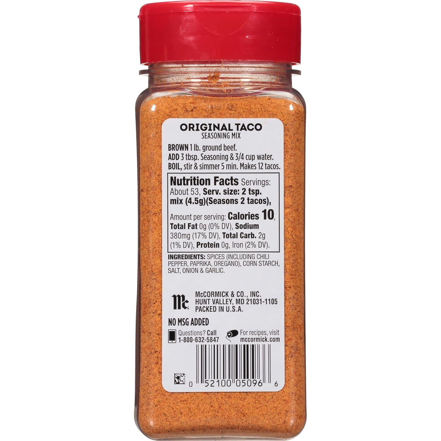 McCormick Taco Seasoning Mix – Cinco de Mayo Party Spice, Versatile for Tacos, Fajitas, and Chips