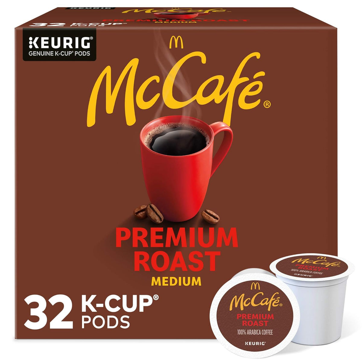 medium roast caffeinated coffee made from 100% arabica beans