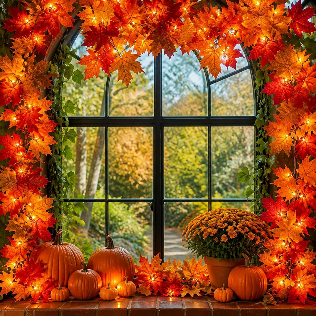 Meknow Fall Decor Garland – Premium Holiday Present for Friends and Family Who Decorate Early for Halloween and Thanksgiving