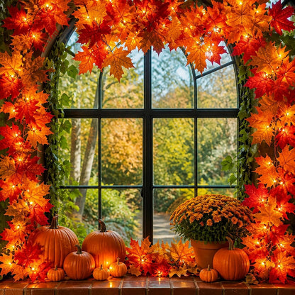 Meknow Fall Decor Garland – Premium Holiday Present for Friends and Family Who Decorate Early for Halloween and Thanksgiving