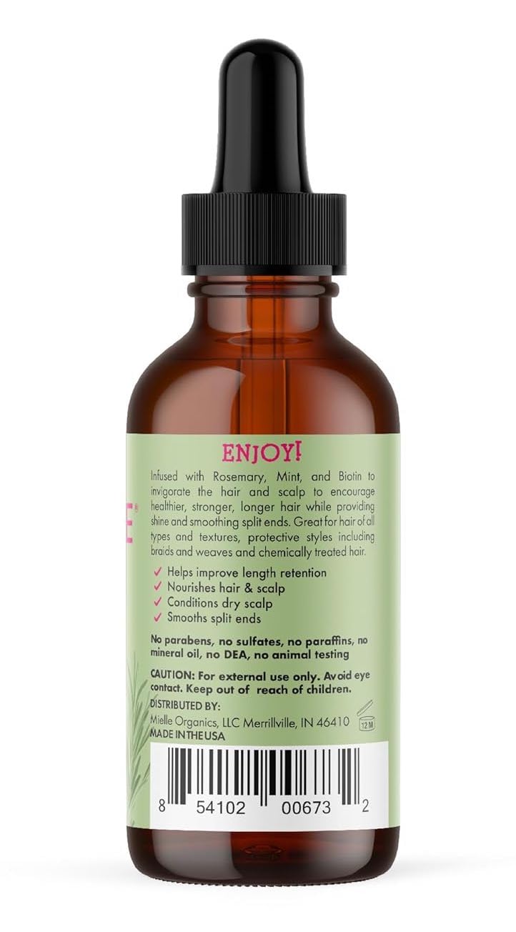 Mielle Organics Rosemary Mint Hair Oil – Spa-Scented Scalp Treatment for Yoga Room Calm
