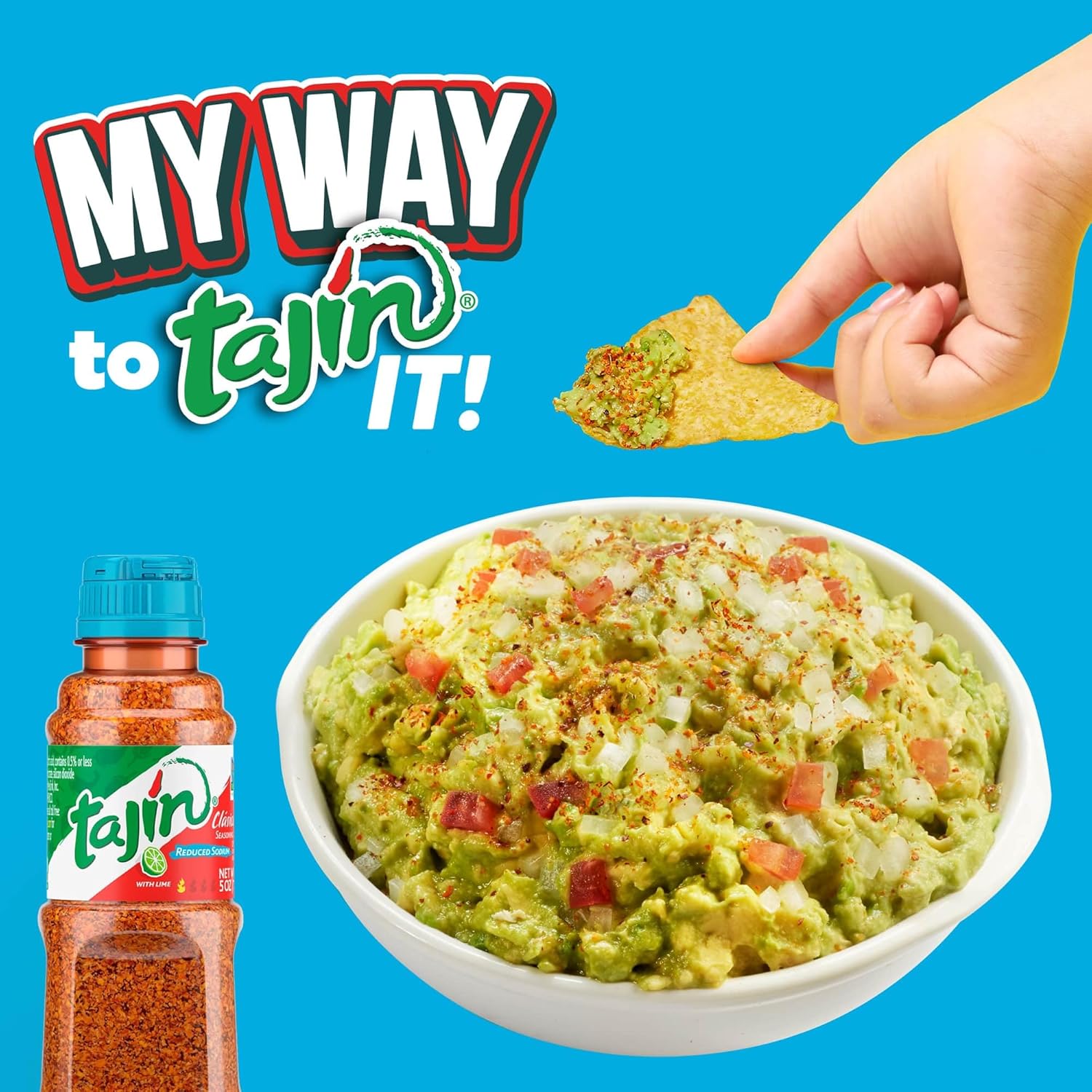 Mild Tajín Reduced Sodium Chili-Lime 5 oz Shaker for Picky Eaters, Veggie Dips, and Mango Slices