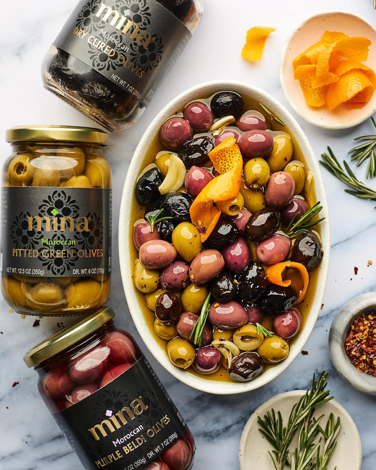 Mina Handpicked Beldi Olives – Ready-to-Serve Antipasto Gift for Entertainers and Home Cooks