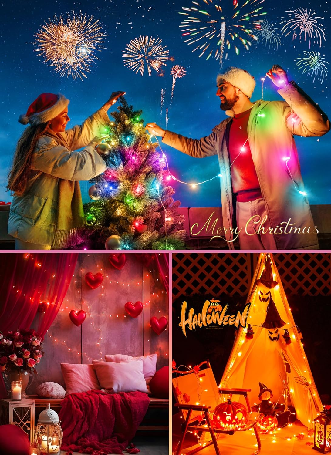 Minetom Color Changing String Lights – Cozy Housewarming Gift for Apartment Dwellers, 66FT 200 LED Dimmable Fairy Lights for Bedroom and Patio
