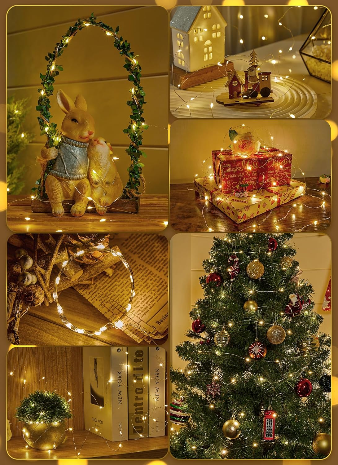 Minetom Kids Room Fairy Lights – Flame Free LED Twinkle Lights for Baby Crib Area, with 6hr Auto Timer