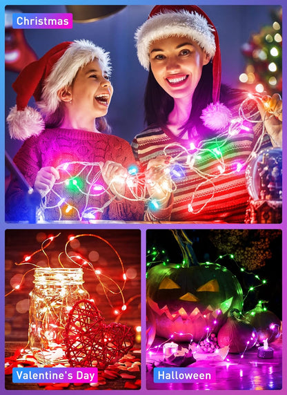 Minetom Patio Fairy Lights – Flexible Copper Wire 33FT for Porch and Deck Decoration, Remote Controlled Timer