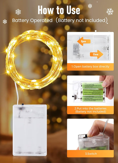Minetom Portable Battery Fairy Lights – 33ft Camping Lantern Style Glow for Tent Canopy, RV Awning & Night Patio