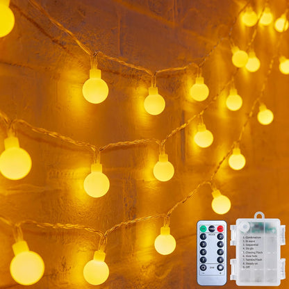 Minetom Shatterproof Globe String Lights – Child-Safe Battery Powered Lights for Holiday Trees & Family Gatherings