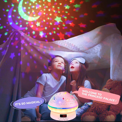 MINGKIDS Soft Glow Star Projector – Mindfulness Bedtime Routine Light for Kids, 25%-100% Dimmable Eye-Safe LED