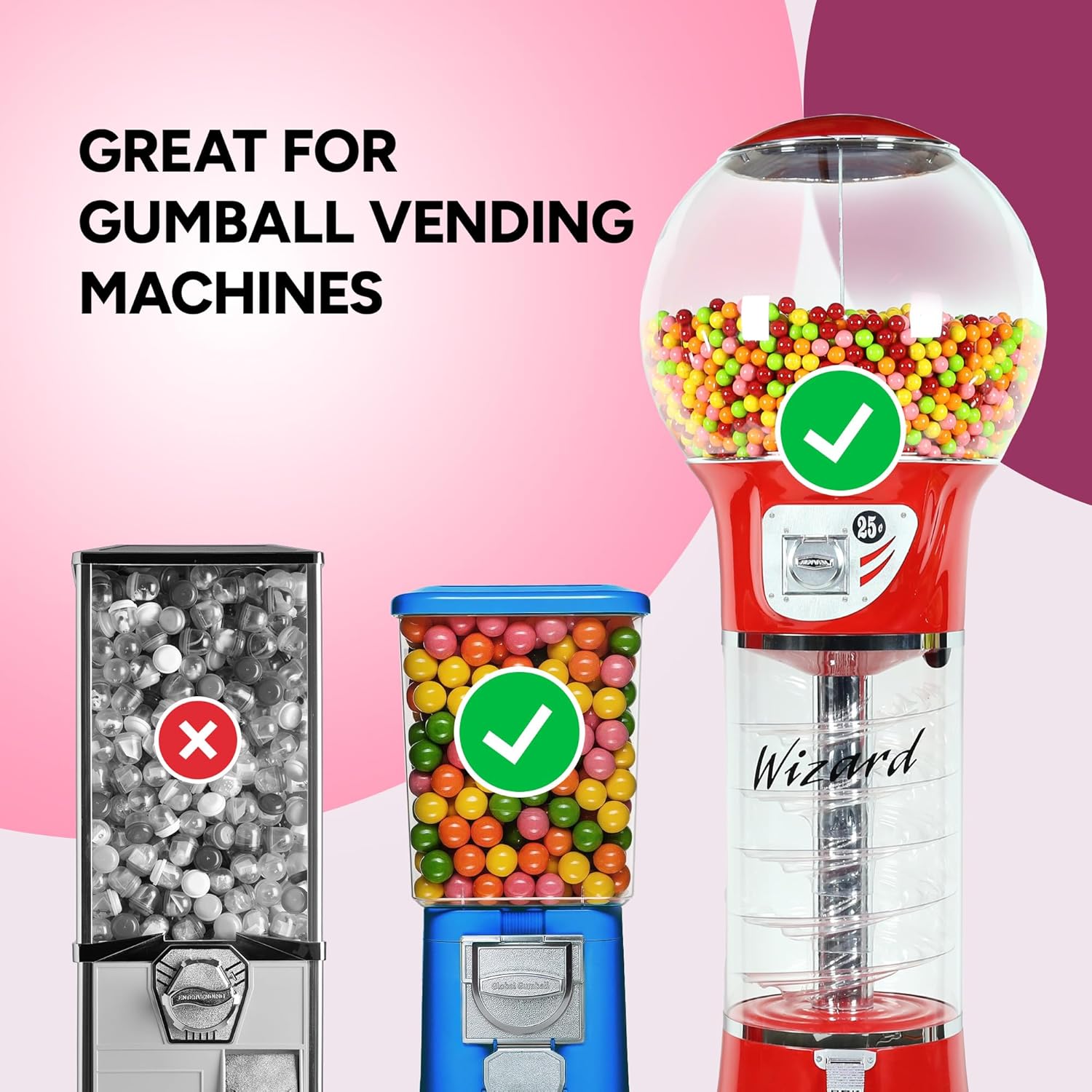 MiniMax 1 Inch Gumballs Assorted Flavors Chewing Gum for Kids Playroom Snack Jars and Backyard Parties