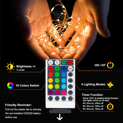 Minimax Patio Garden Lights – Battery Operated Color Changing Twinkle Lights for Outdoor Dining