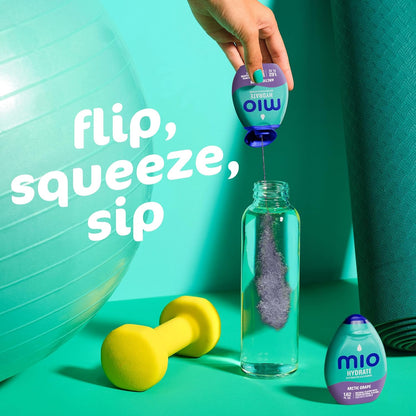 mio Hydrate Arctic Grape Flavor Drops – Travel and Trail Hydration Companion, 12 Servings Per Bottle