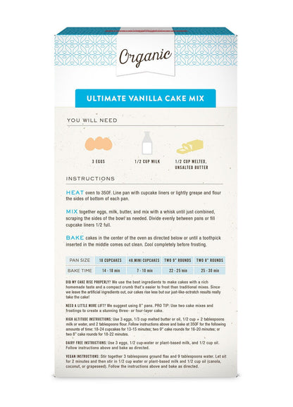 Miss Jones Baking Organic Cake Mix – Wholesome Vegan-Friendly Dessert for Health-Focused Home Kitchens, Nut-Free Yellow Cake with Simple Honest Ingredients