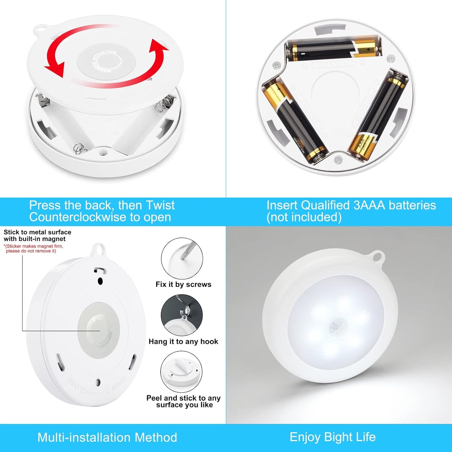 Mlambert Kids Night Light with Motion Sensor, Battery Operated Light for Staircase and Hallway Safety