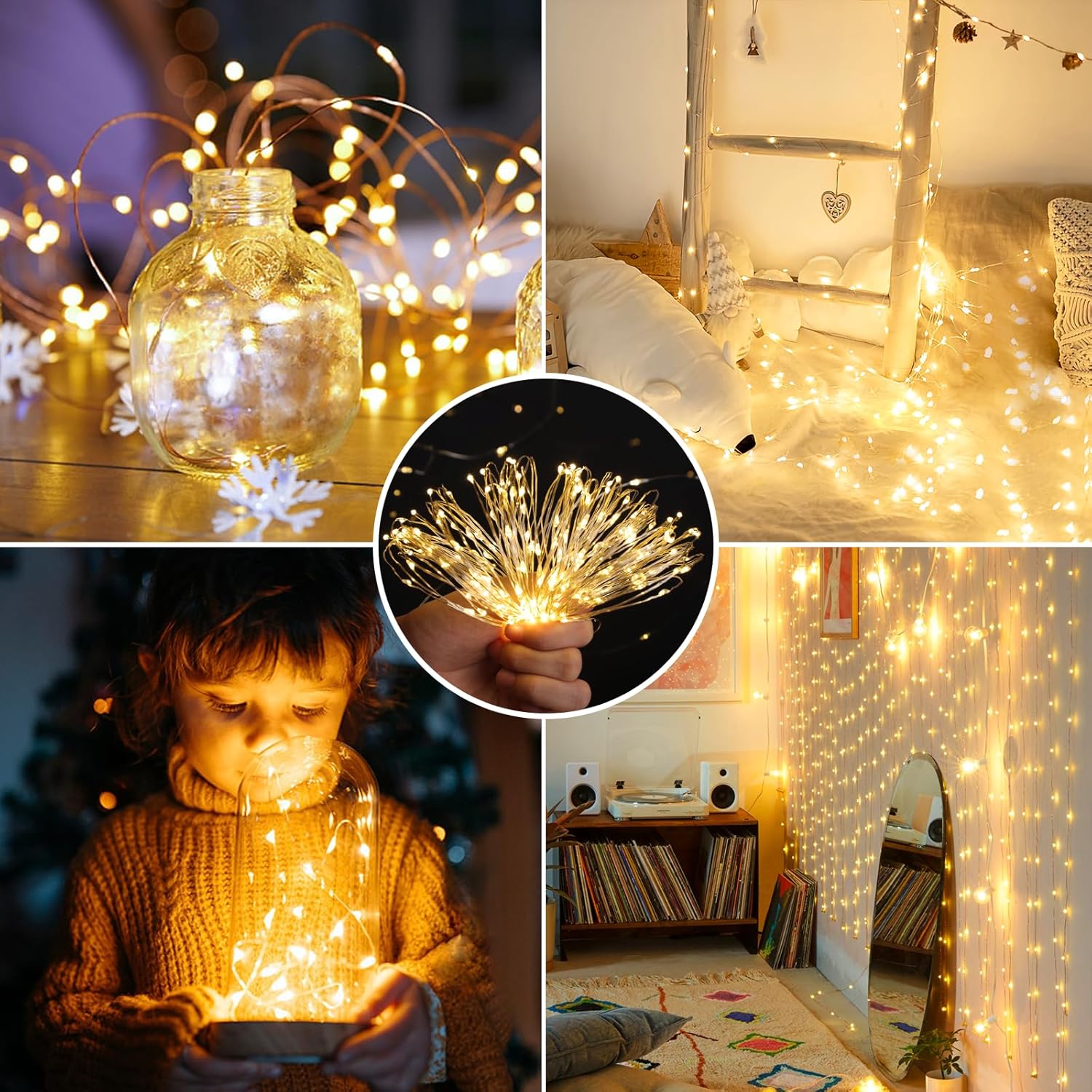 Mlambert Twinkle Lights for Kids Bedroom – Low Voltage Silver Wire, Cool to Touch Around Children and Pets