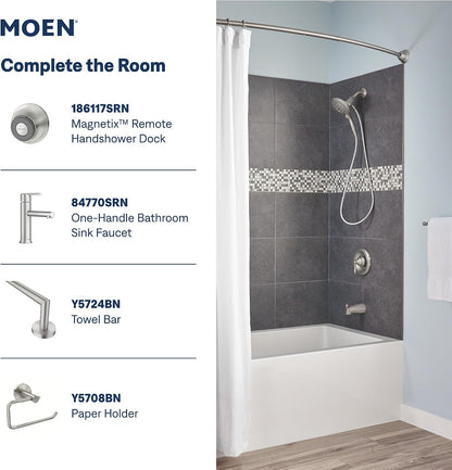 Moen Brushed Nickel Wall and Handheld Showerhead Upgrade, Valentines Day Gift for Him or Her Who Loves Spa Style