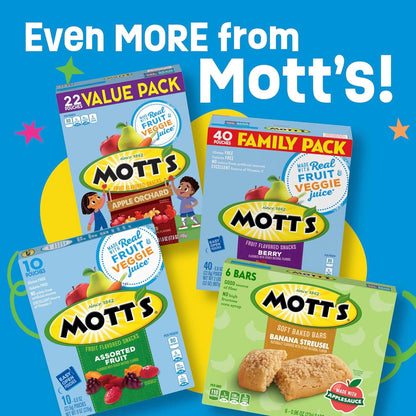Mott's Portable Halloween Chewy Fruit Snacks for Family Movie Nights – Picnic and Tailgate Ready Pouch Snack, Assorted 40 Ct