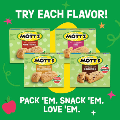 Mott's Soft Baked Bars – Breakroom Snack for the Office, Lower Sugar Cookie Bar Alternative
