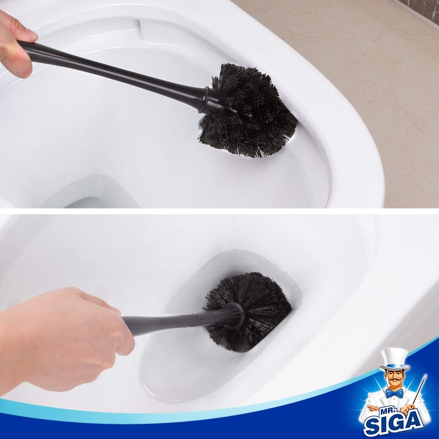 MR.SIGA 2-in-1 Toilet Plunger and Bowl Brush – Stylish Holder That Blends Into Any Bathroom Aesthetic