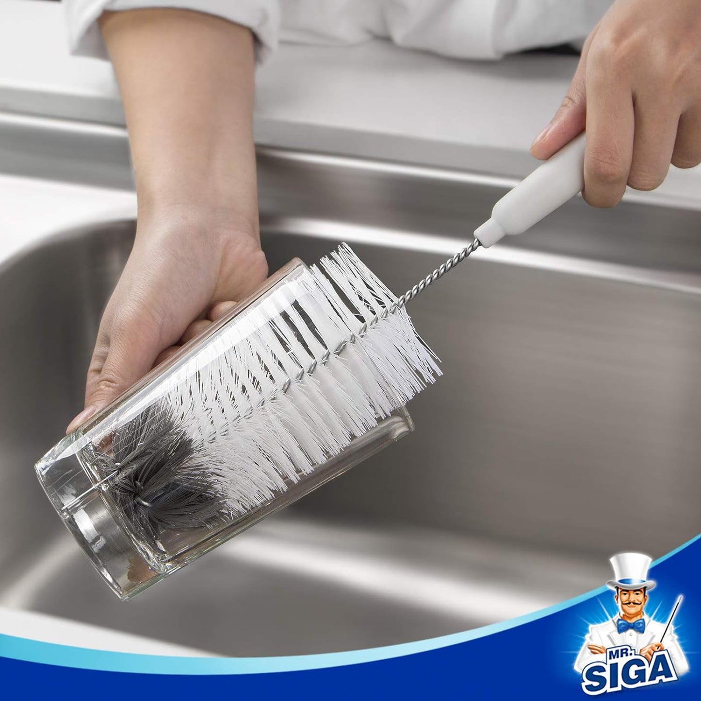 MR.SIGA 5 Pack Bottle Brush Set, Hygienic Deep Clean for Reusable Water Bottles & Daily Wellness Routines