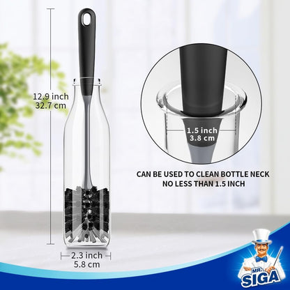 MR.SIGA Long Handle Bottle Brush – Camping and RV Galley Cleaner for Insulated Tumblers and Trail Bottles, 2 Pack